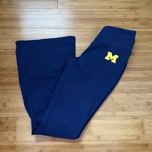 Michigan Wolverines Women's Yoga Pants Sz S Navy Blue Athletic Leggings NCAA